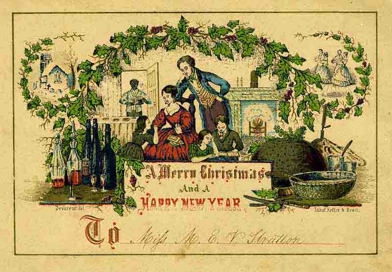 Christmas in america vintage postcard