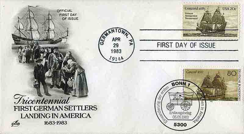 Concord Tricentennial Envelop and Stamp