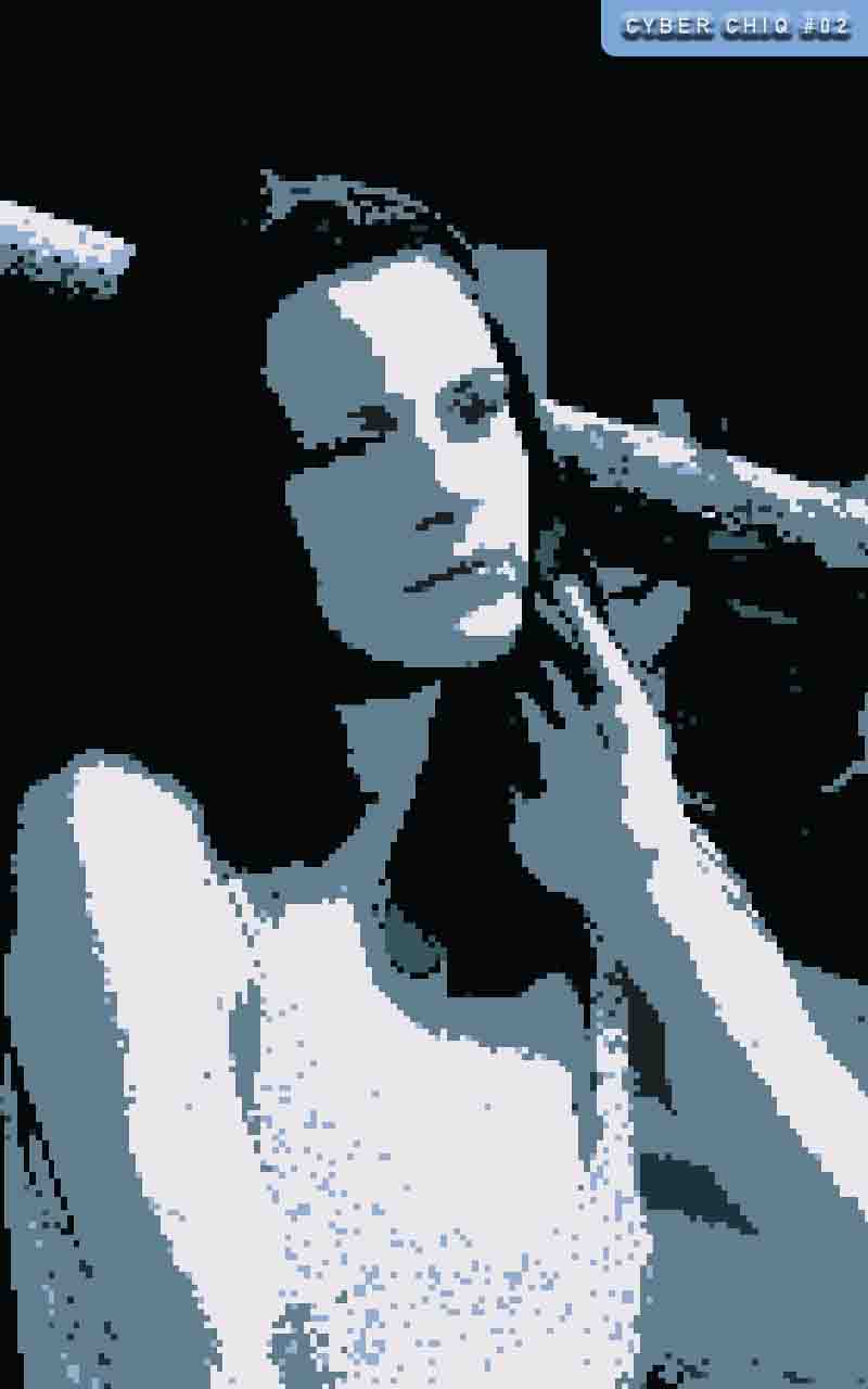 Cyber Chiq® No. 1, Likewolf 8 bit artwork of a female model from the series cyber chiq by multimedia artist likewolf