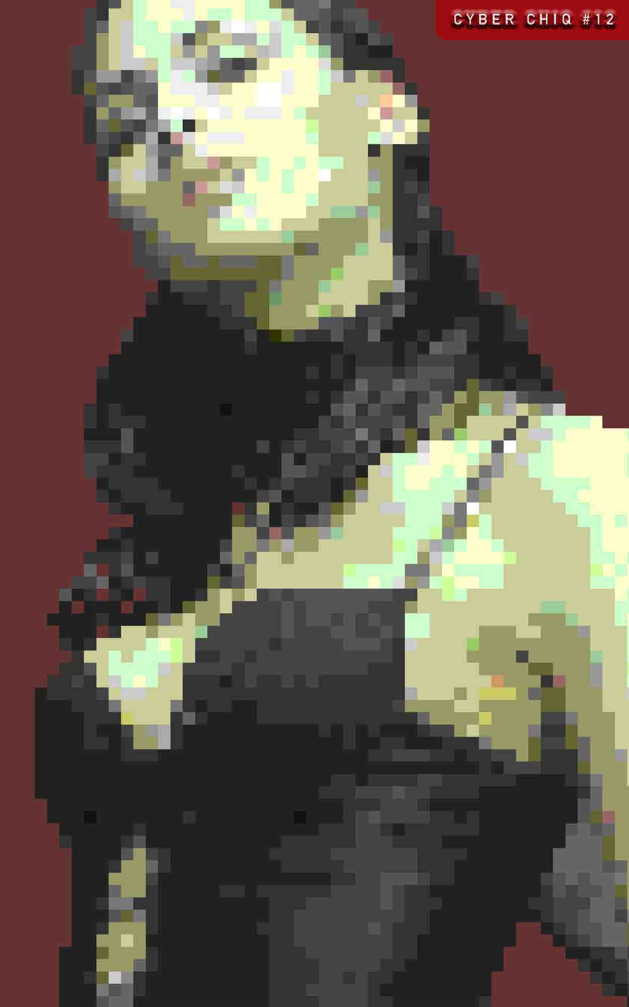 8 bit artwork of a female model from the series cyber chiq by multimedia artist likewolf