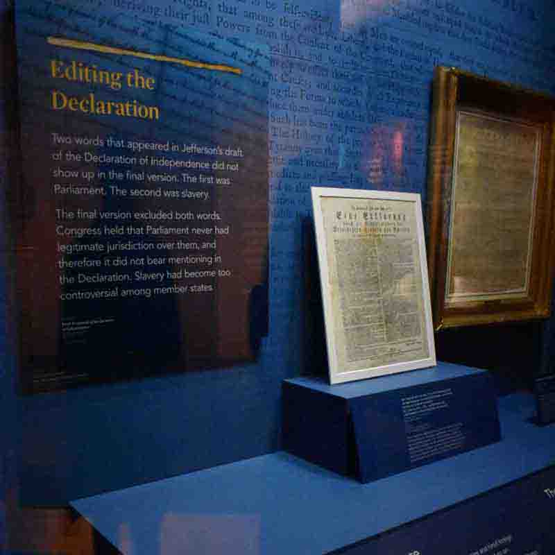 Declaration of Independence in German in Museum
