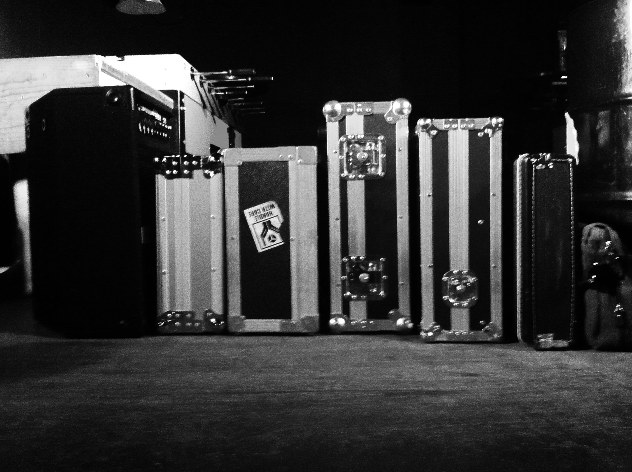 Flightcases on stage Flightcases on stage