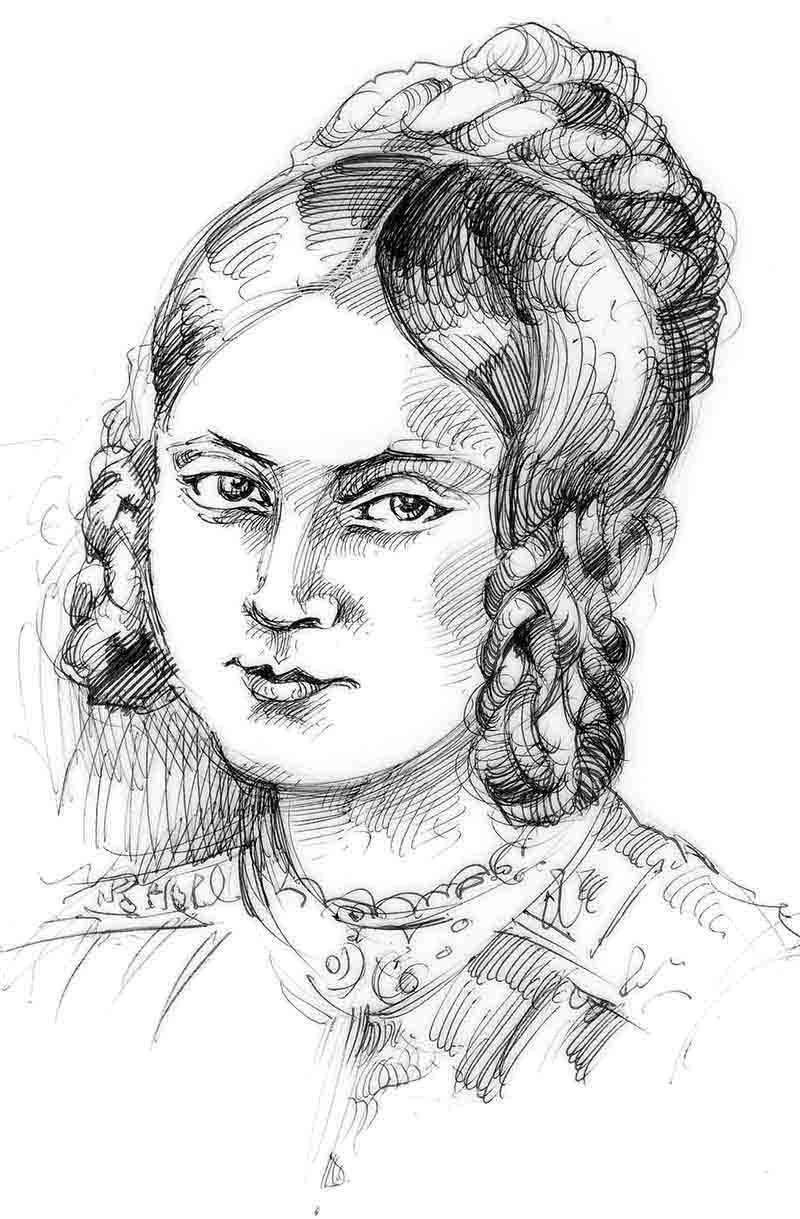 Drawing of a woman's face