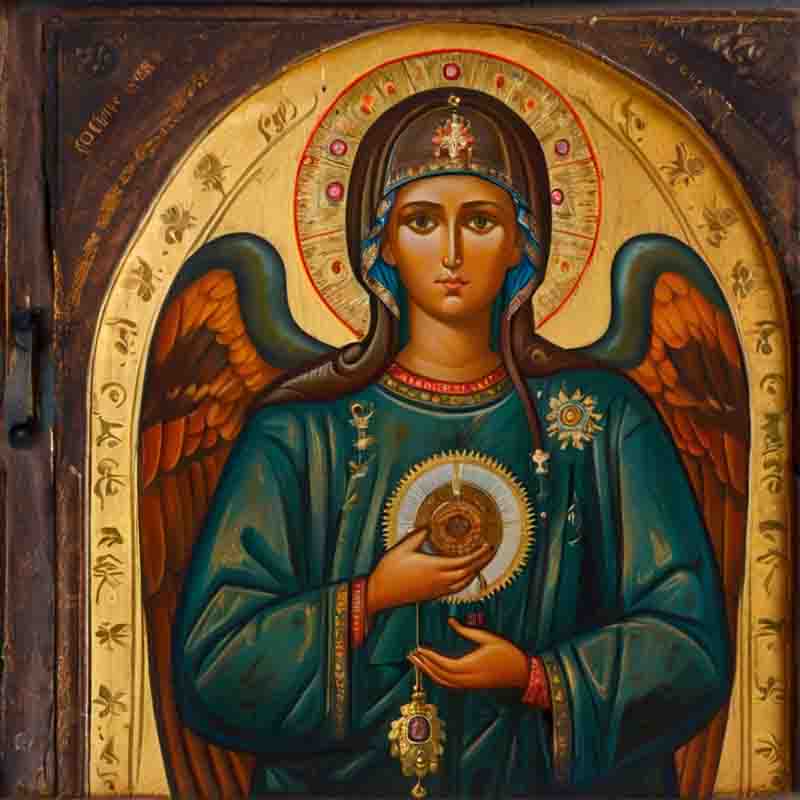 Exquisite Russian icon of the Arch angel.