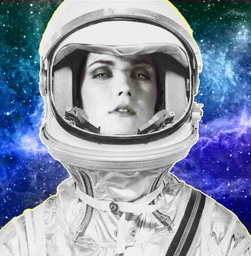 Female Model in Astronaut Suite