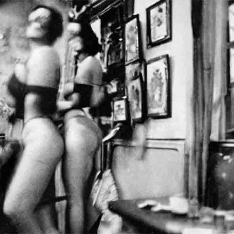 Contemporary black and white fine art of boudoir women drinking in a Parisian Bar by multimedia artist Likewolf
